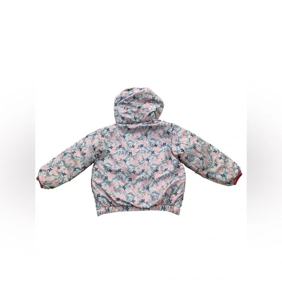 Patagonia Size 2T Reversible Down Sweater Hoodie in Blue and Pink Flowers - Picture 6 of 16